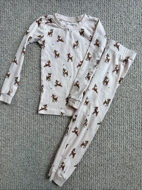 Petit Lem light pink  Reindeer Pajama Set - 5T
